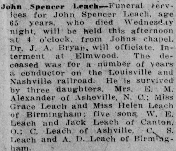 John Spencer Leach obituary